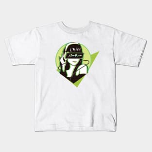 Party! - Sad Japanese Aesthetic - Green Ver Kids T-Shirt